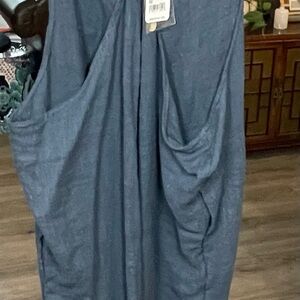 Free People Blue Cropped Jumpsuit